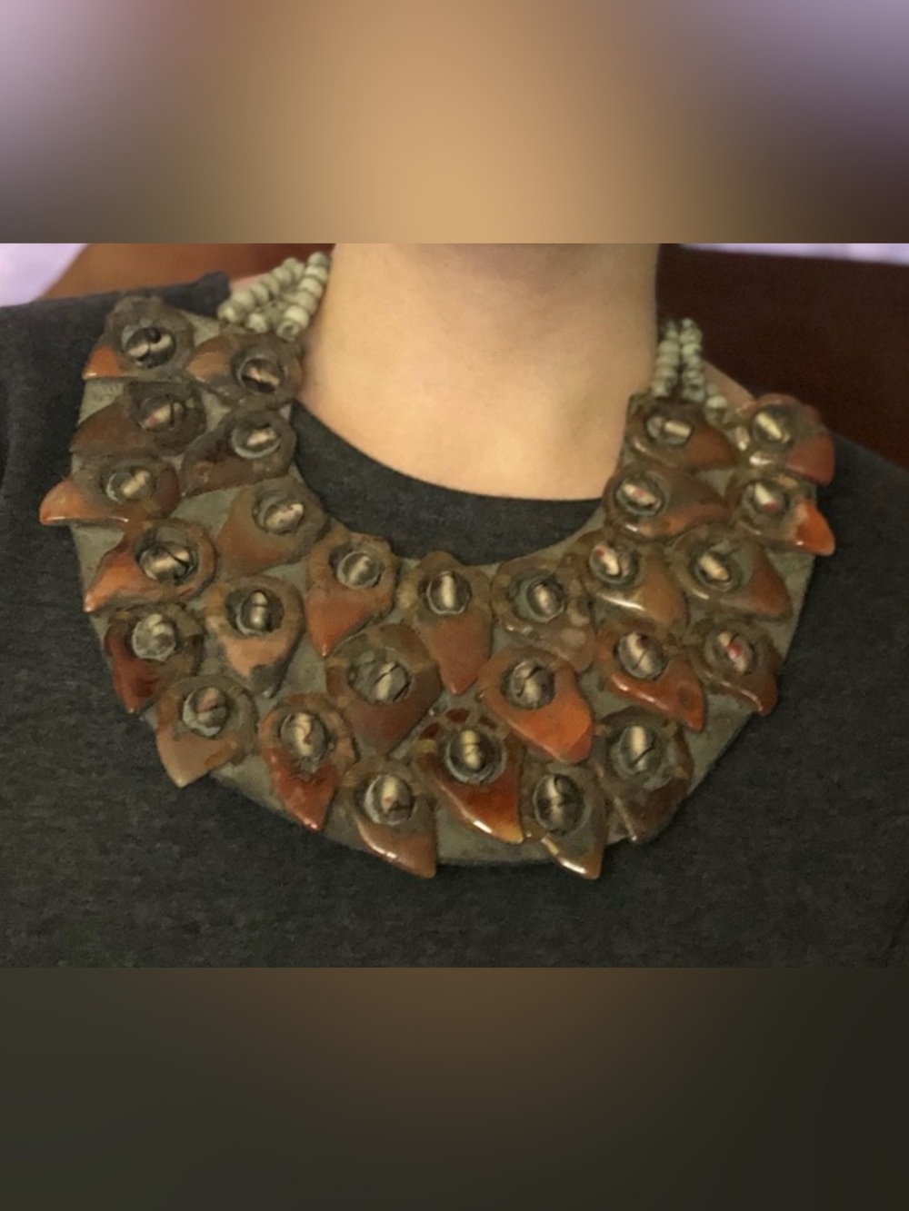 Vintage statement bib necklace from Israel